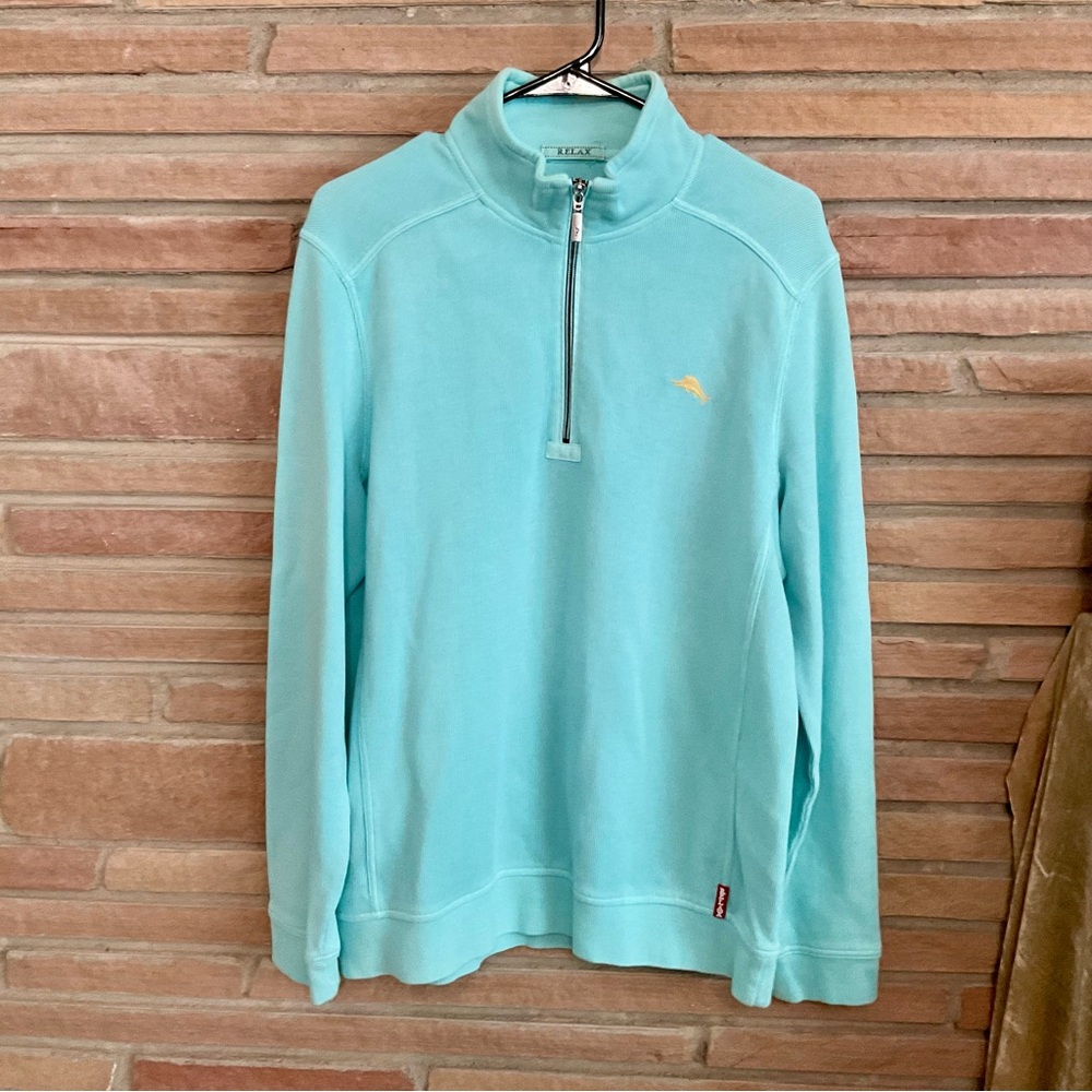 Tommy Bahama Aqua Blue “Relax” Cotton Sweatshirt Small